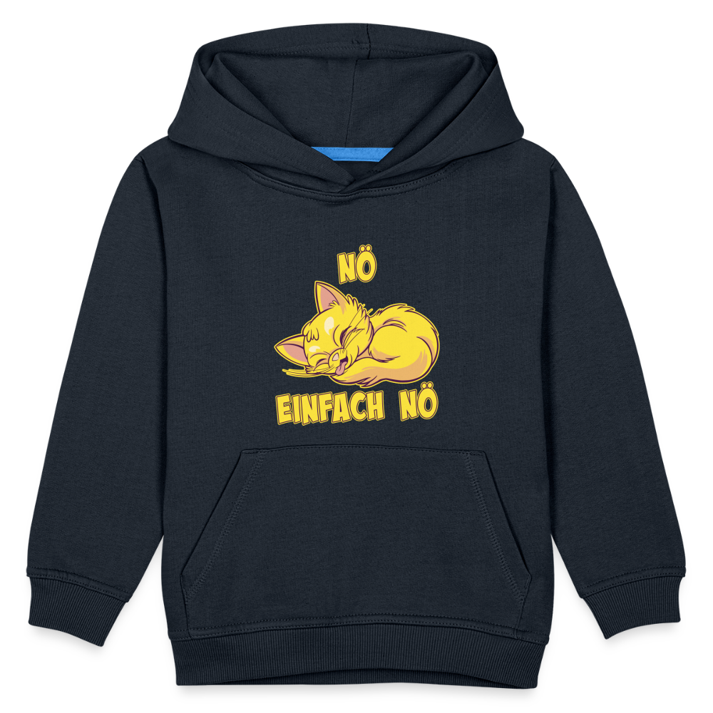 Schlafende Katze Nö Einfach Nö Kinder Premium Hoodie - Navy