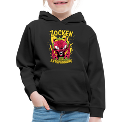 Monster Zocken zur Entspannung Kinder Premium Hoodie - Schwarz