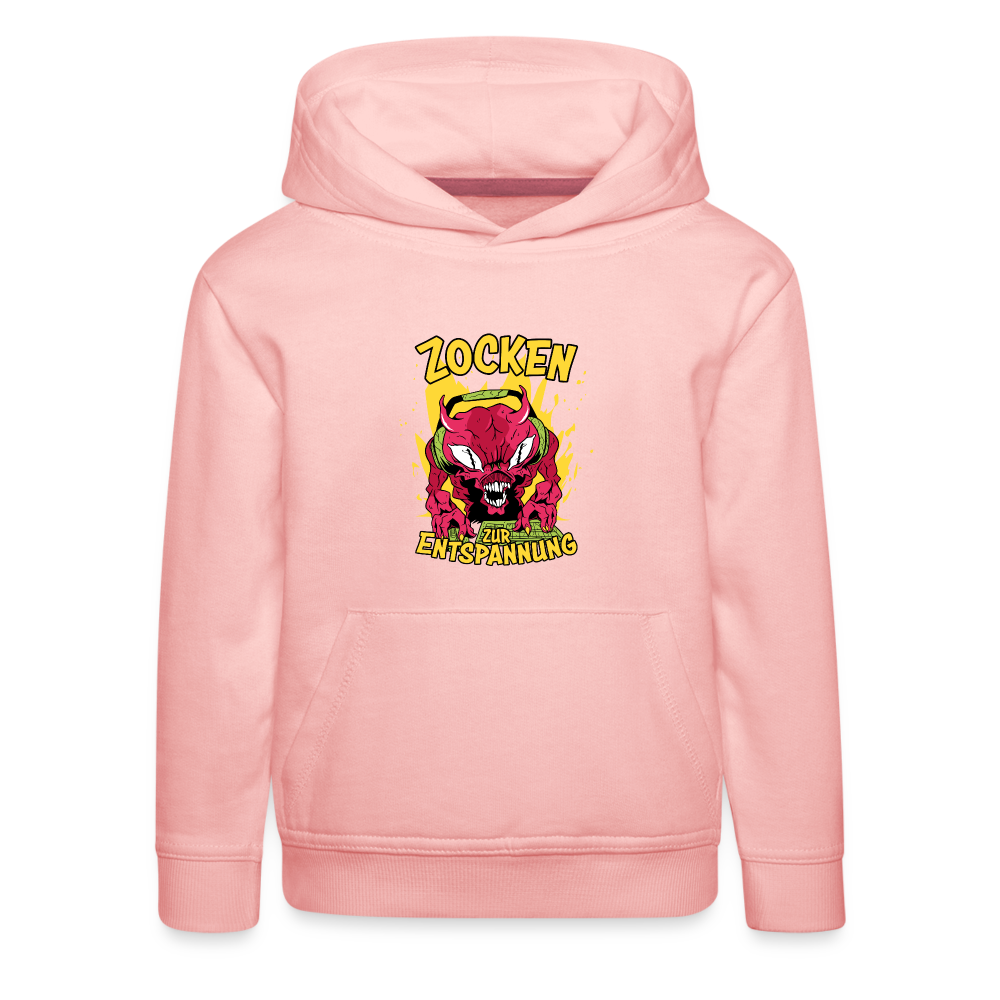 Monster Zocken zur Entspannung Kinder Premium Hoodie - Kristallrosa