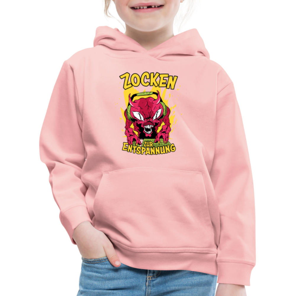 Monster Zocken zur Entspannung Kinder Premium Hoodie - Kristallrosa