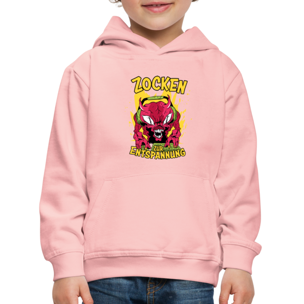 Monster Zocken zur Entspannung Kinder Premium Hoodie - Kristallrosa