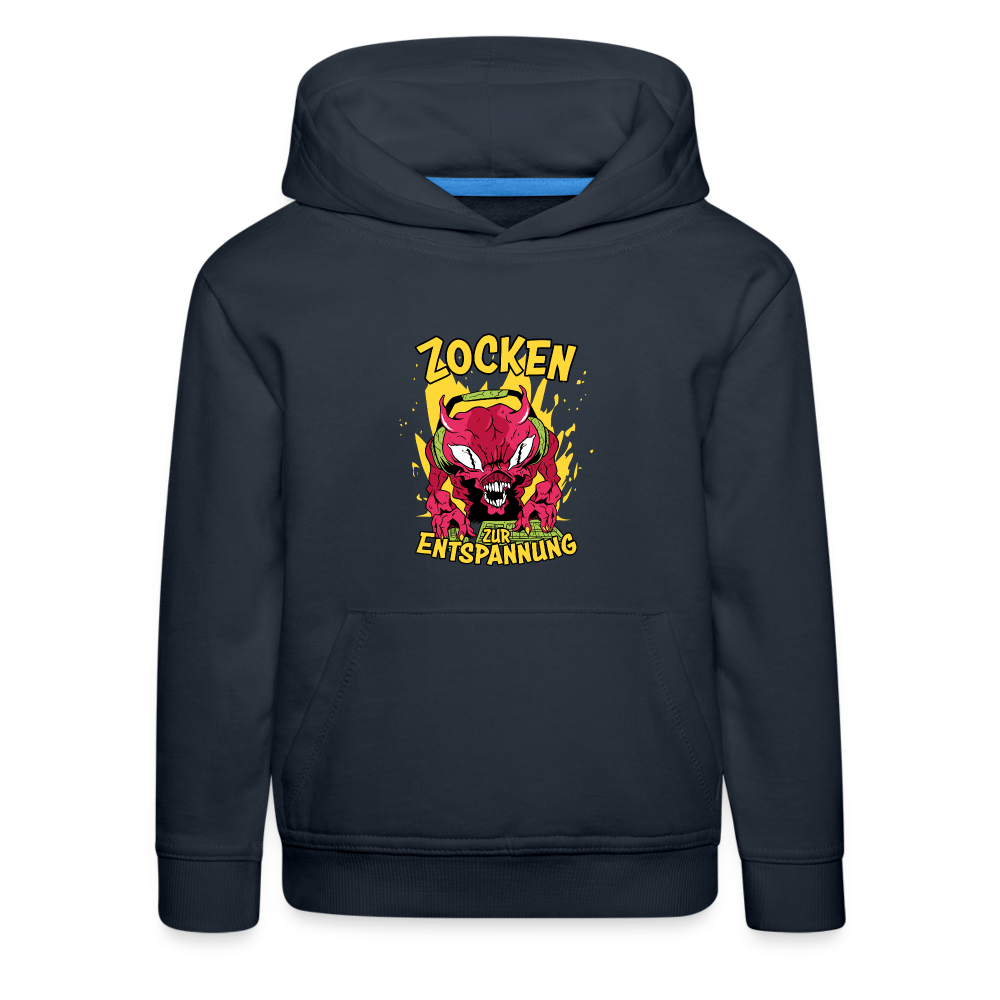 Monster Zocken zur Entspannung Kinder Premium Hoodie - Navy