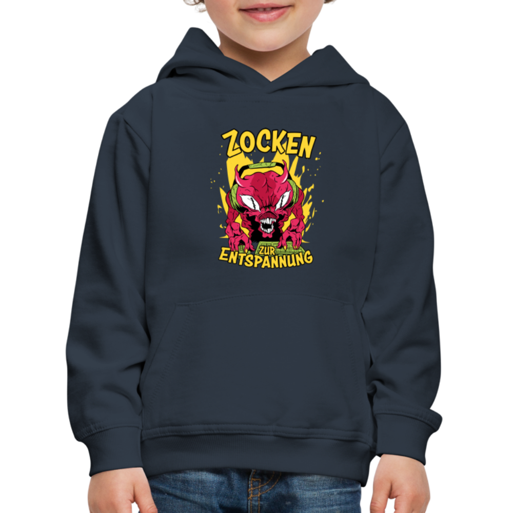 Monster Zocken zur Entspannung Kinder Premium Hoodie - Navy