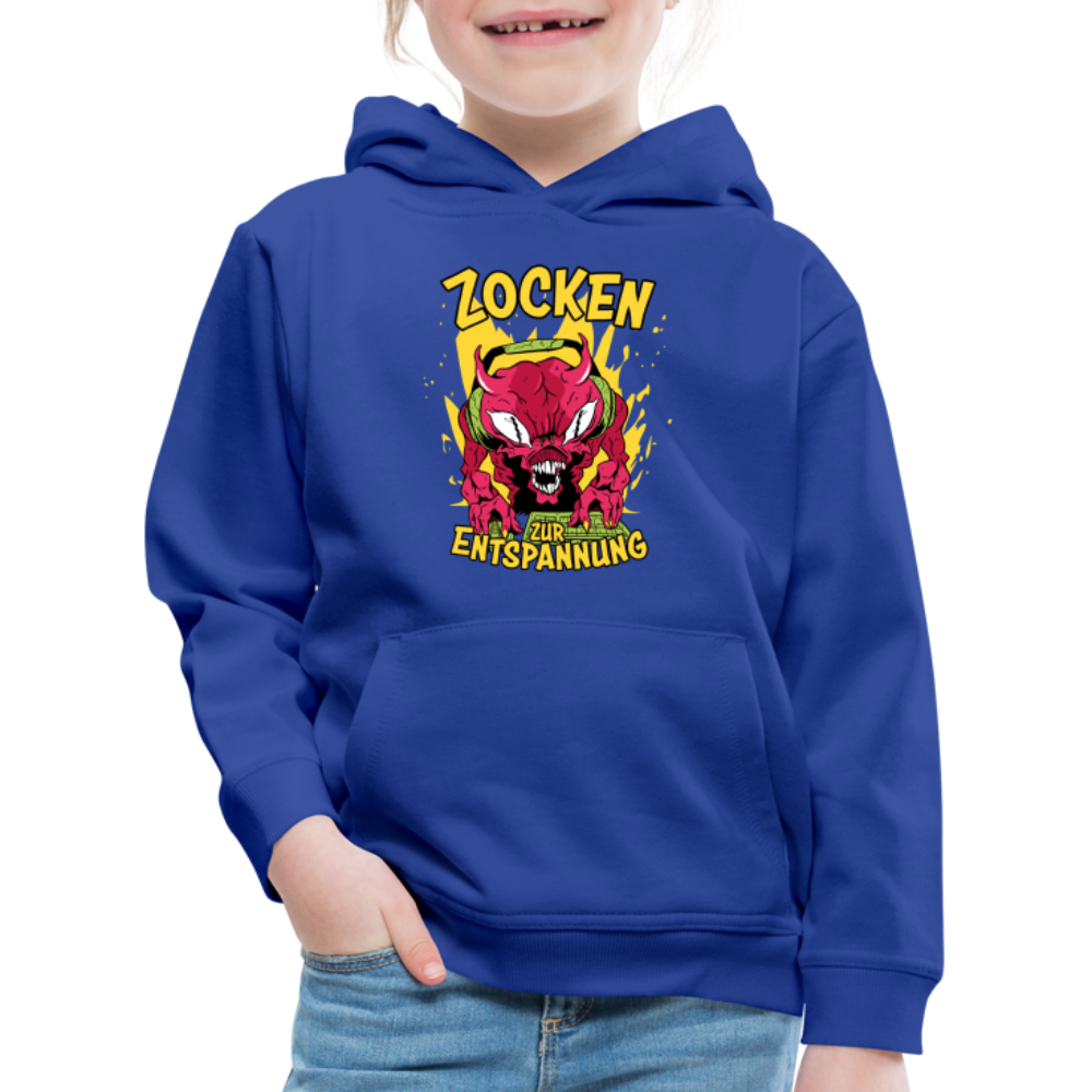 Monster Zocken zur Entspannung Kinder Premium Hoodie - Royalblau