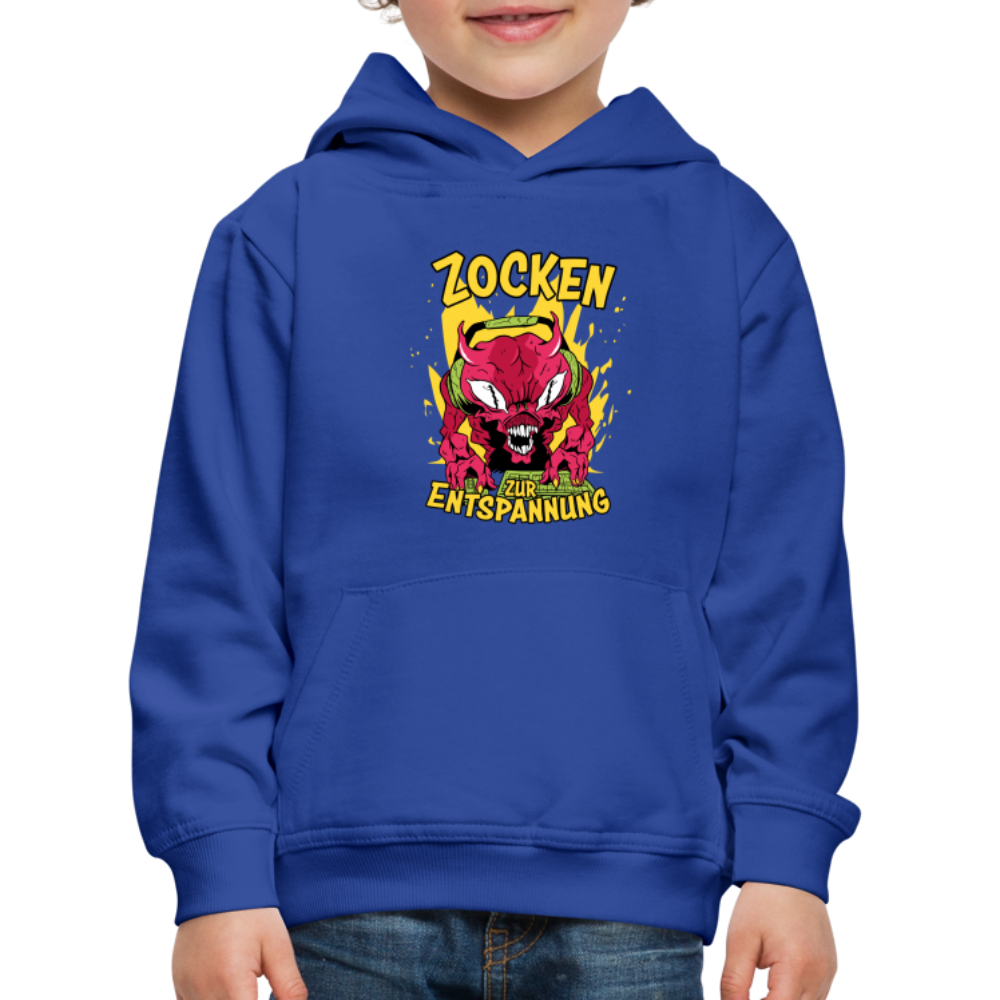 Monster Zocken zur Entspannung Kinder Premium Hoodie - Royalblau