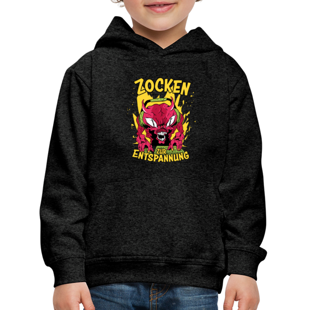 Monster Zocken zur Entspannung Kinder Premium Hoodie - Anthrazit