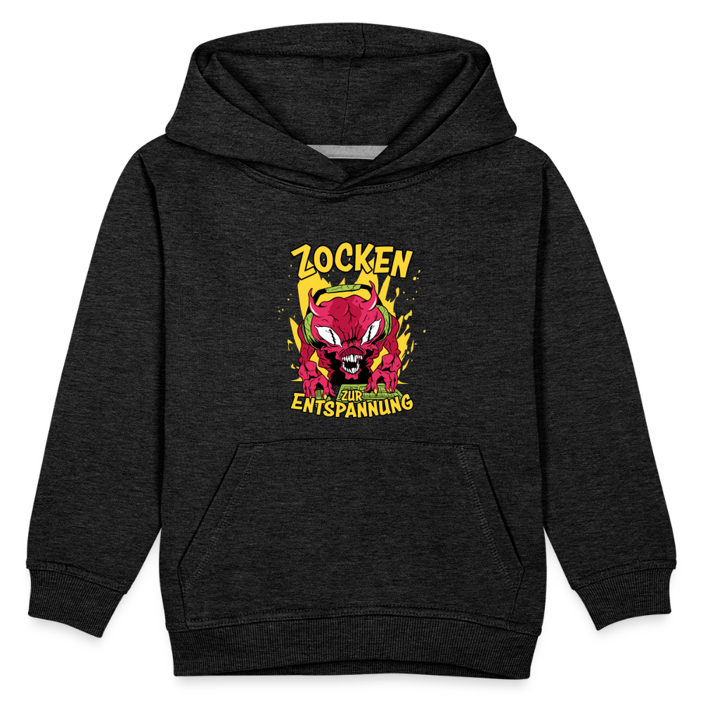 Monster Zocken zur Entspannung Kinder Premium Hoodie - Anthrazit