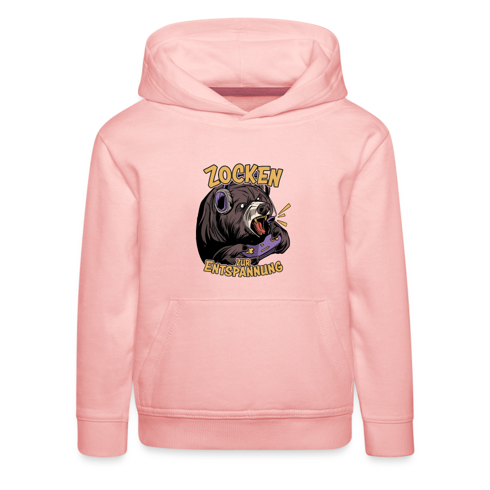Braunbär Zocken zur Entspannung Kinder Premium Hoodie - Kristallrosa