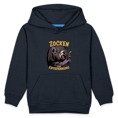 Braunbär Zocken zur Entspannung Kinder Premium Hoodie - Navy