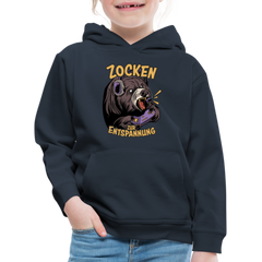 Braunbär Zocken zur Entspannung Kinder Premium Hoodie - Navy