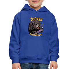Braunbär Zocken zur Entspannung Kinder Premium Hoodie - Royalblau