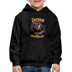 Braunbär Zocken zur Entspannung Kinder Premium Hoodie - Anthrazit