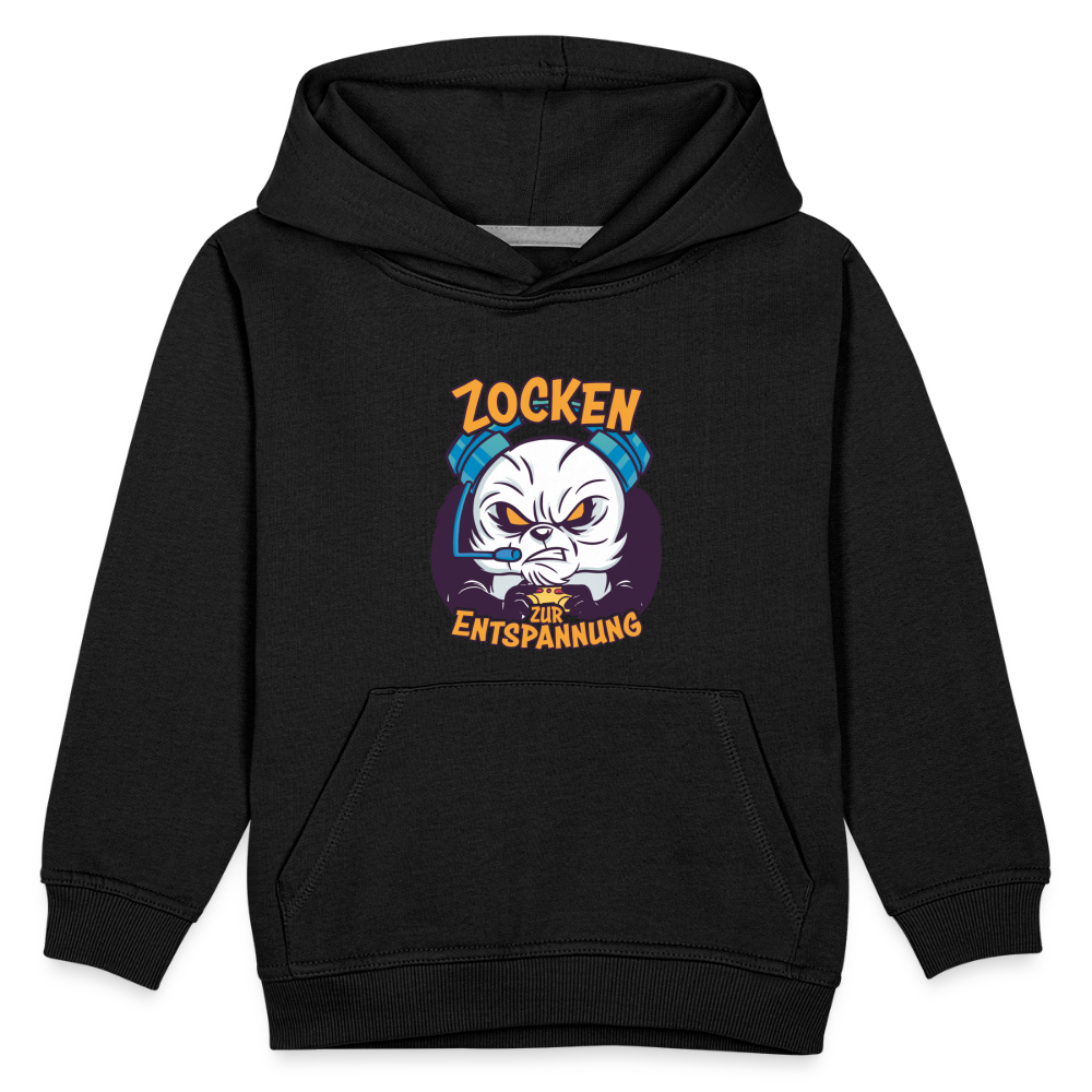 Panda Zocken zur Entspannung Kinder Premium Hoodie - Schwarz