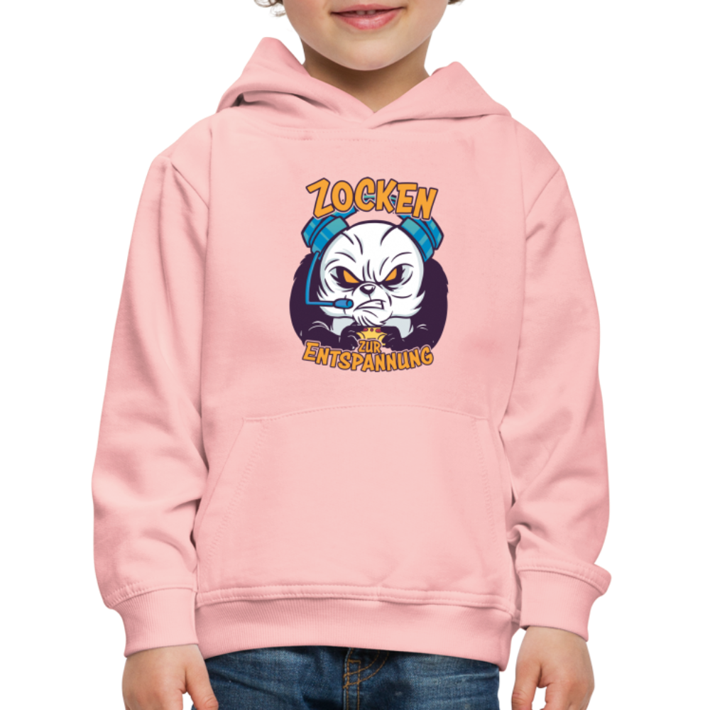 Panda Zocken zur Entspannung Kinder Premium Hoodie - Kristallrosa