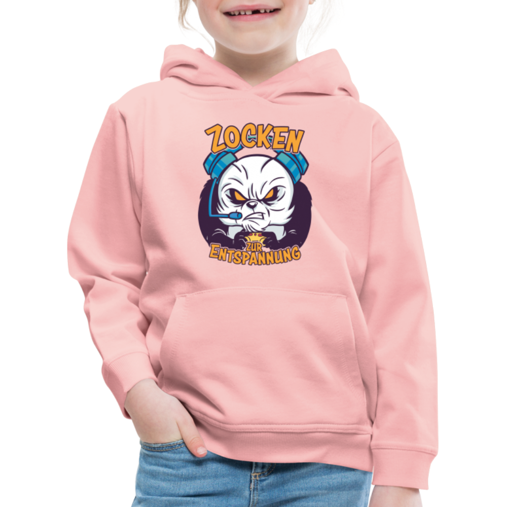 Panda Zocken zur Entspannung Kinder Premium Hoodie - Kristallrosa
