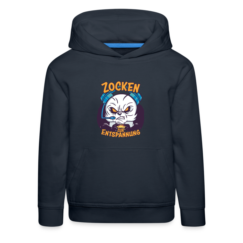 Panda Zocken zur Entspannung Kinder Premium Hoodie - Navy