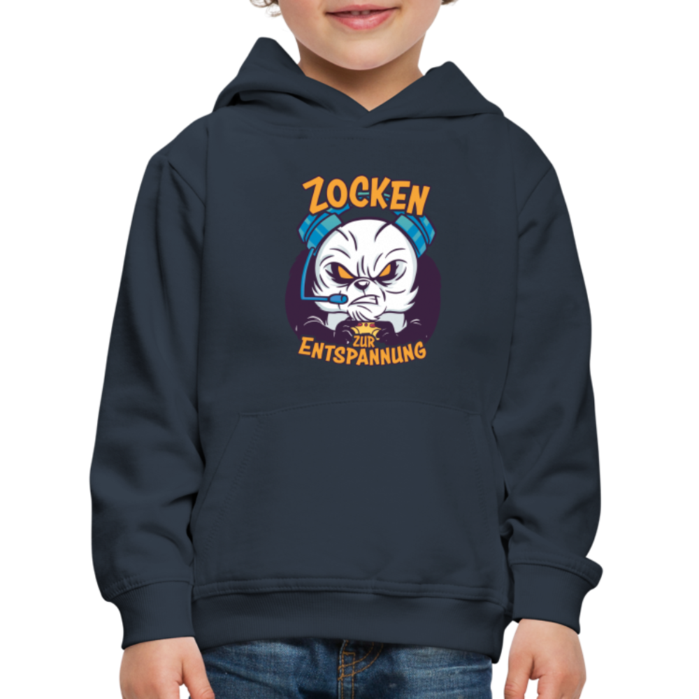 Panda Zocken zur Entspannung Kinder Premium Hoodie - Navy