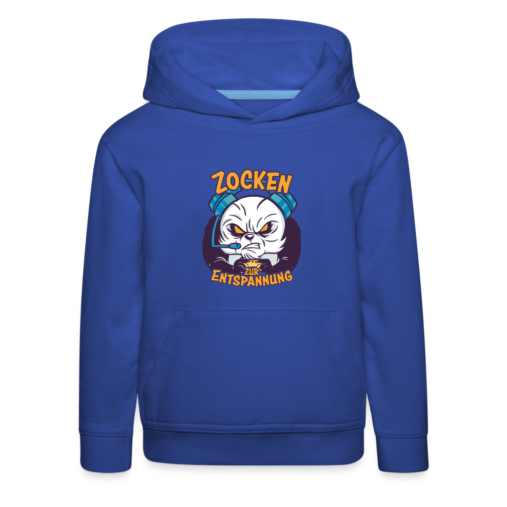 Panda Zocken zur Entspannung Kinder Premium Hoodie - Royalblau