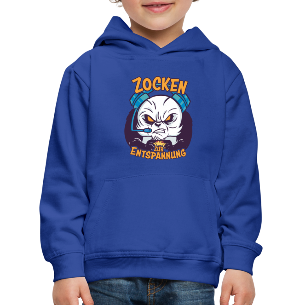 Panda Zocken zur Entspannung Kinder Premium Hoodie - Royalblau