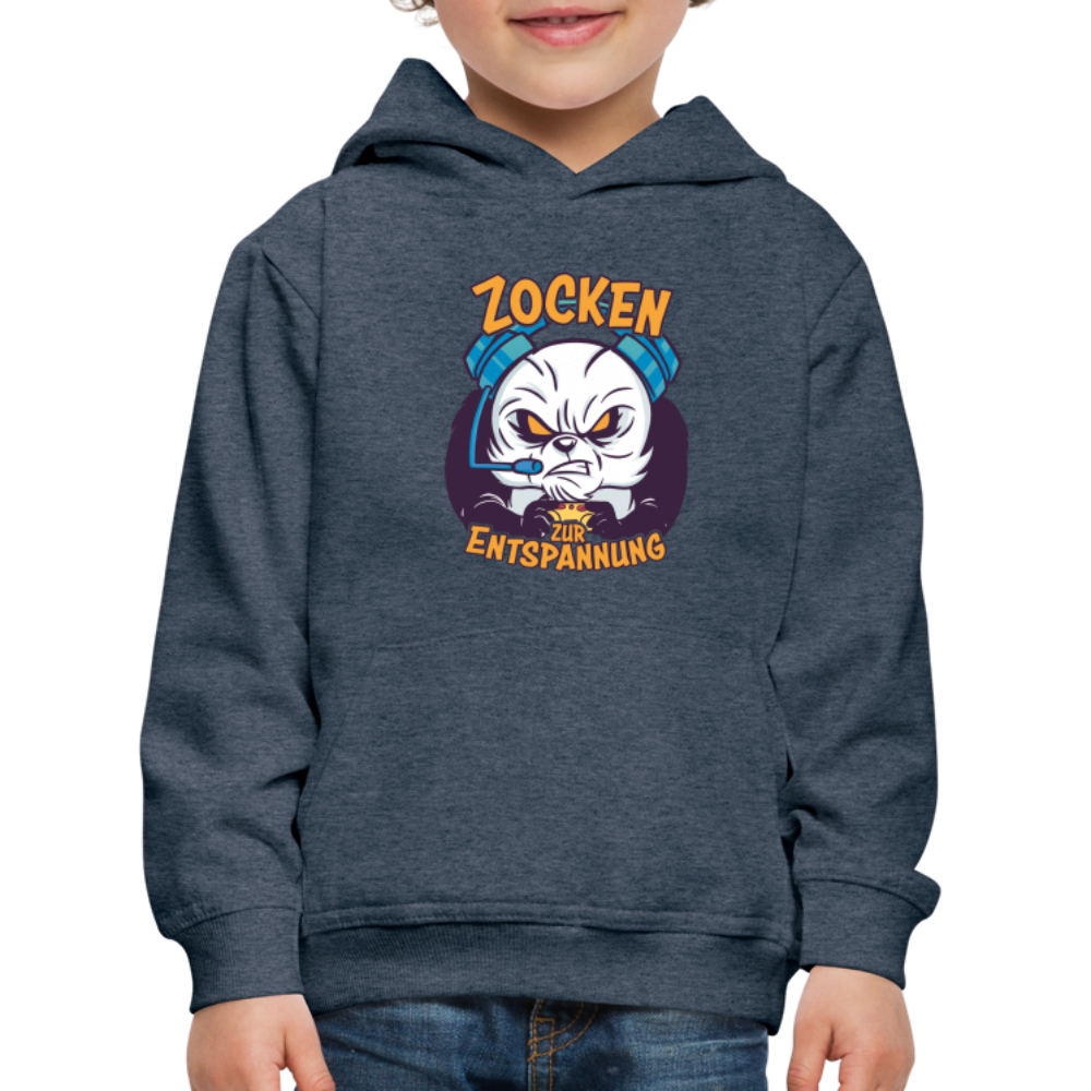 Panda Zocken zur Entspannung Kinder Premium Hoodie - Jeansblau