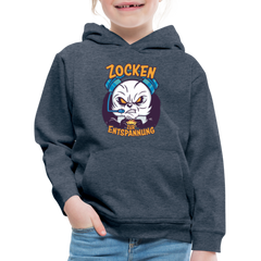 Panda Zocken zur Entspannung Kinder Premium Hoodie - Jeansblau