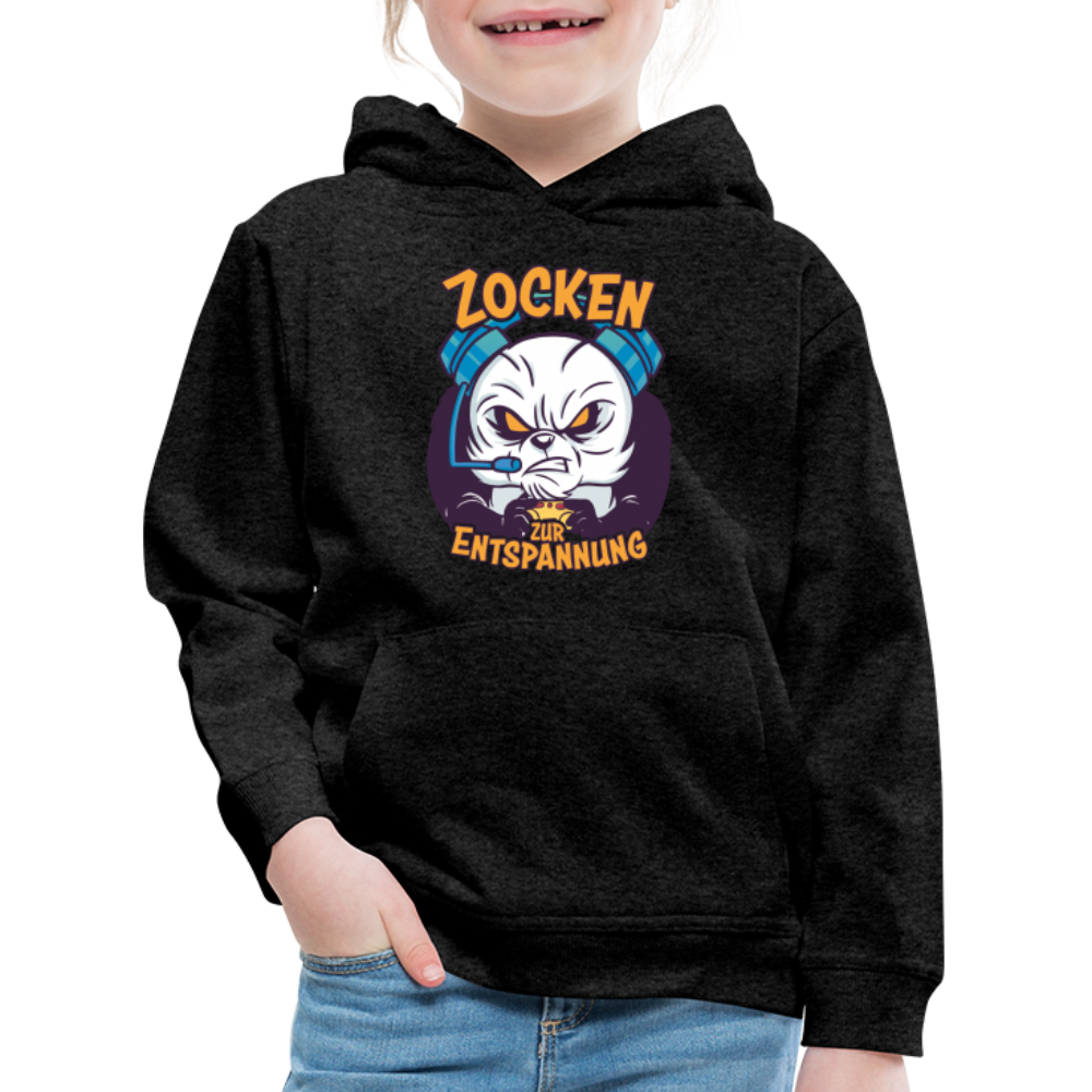 Panda Zocken zur Entspannung Kinder Premium Hoodie - Anthrazit