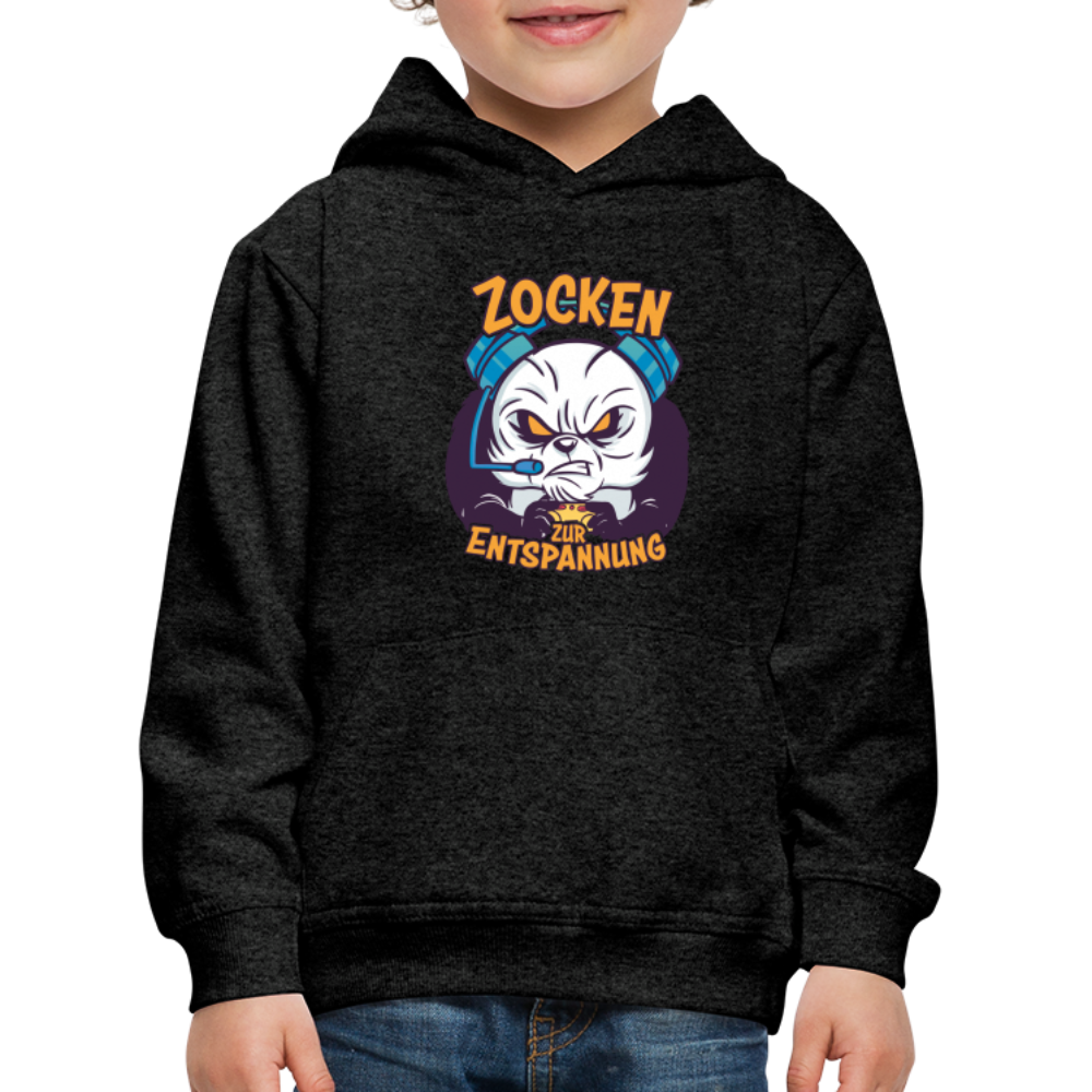 Panda Zocken zur Entspannung Kinder Premium Hoodie - Anthrazit