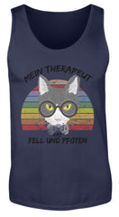 Zeigt katzen therapeut lustiger spruch herren tanktop in Farbe White