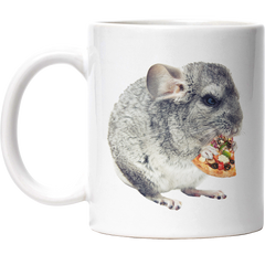 Chinchilla isst Pizza