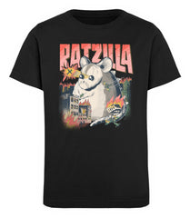 RATZILLA | Süßes Farbratten-Monster | Kinder Bio T-Shirt in Black in Größe 12/14 (152/164)