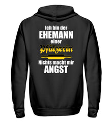 Lustiger Spruch Ehemann Pfälzerin | Zipper Hoodie in Black in Größe S