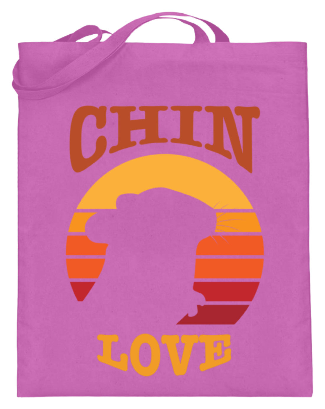 Zeigt chinchilla love vintage geschenk fur besitzer von chinchillas jutebeutel mit langen henkeln in Farbe Violett