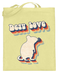 Zeigt degu love vintage retro geschenk fur besitzer von degus jutebeutel mit langen henkeln in Farbe Gelb