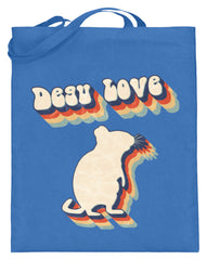 Zeigt degu love vintage retro geschenk fur besitzer von degus jutebeutel mit langen henkeln in Farbe Grün