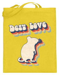 Zeigt degu love vintage retro geschenk fur besitzer von degus jutebeutel mit langen henkeln in Farbe Zinkgelb