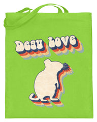 Zeigt degu love vintage retro geschenk fur besitzer von degus jutebeutel mit langen henkeln in Farbe Pink