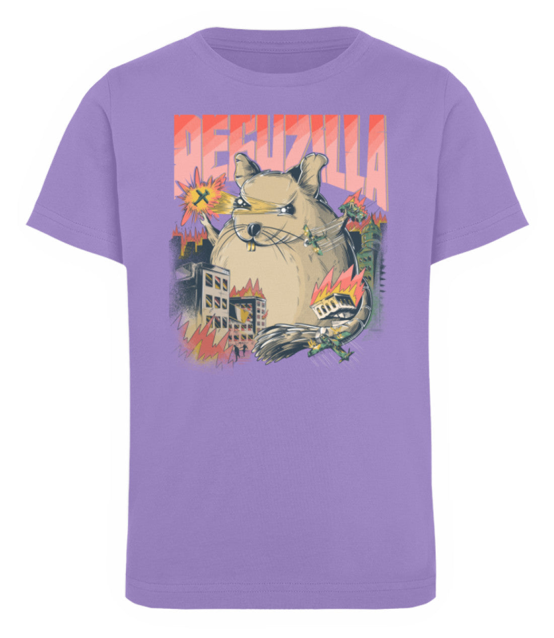 Zeigt deguzilla lustiges degu monster kinder organic t shirt in Farbe Black