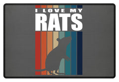 Zeigt ratte ich liebe meine ratten vintage amp retro spruch fussmatte in Farbe Mausgrau