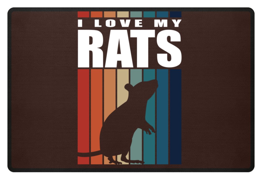 Zeigt ratte ich liebe meine ratten vintage amp retro spruch fussmatte in Farbe Braun