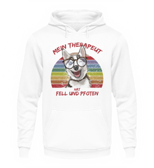 Zeigt vintage husky therapeut spruch unisex kapuzenpullover hoodie in Farbe Oxford Navy