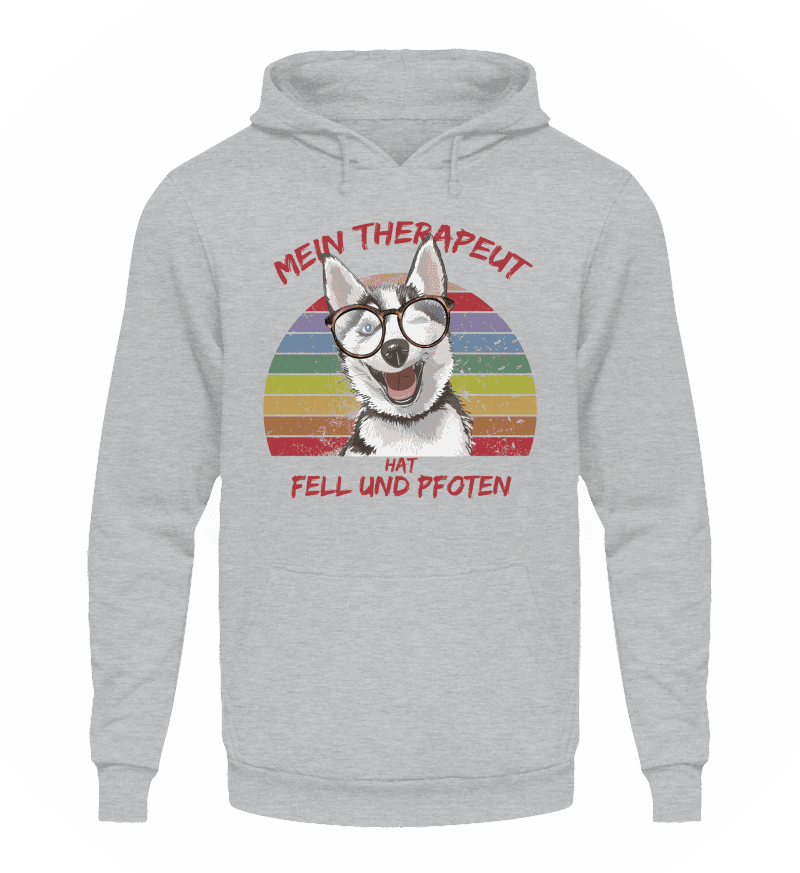Zeigt vintage husky therapeut spruch unisex kapuzenpullover hoodie in Farbe Oxford Navy
