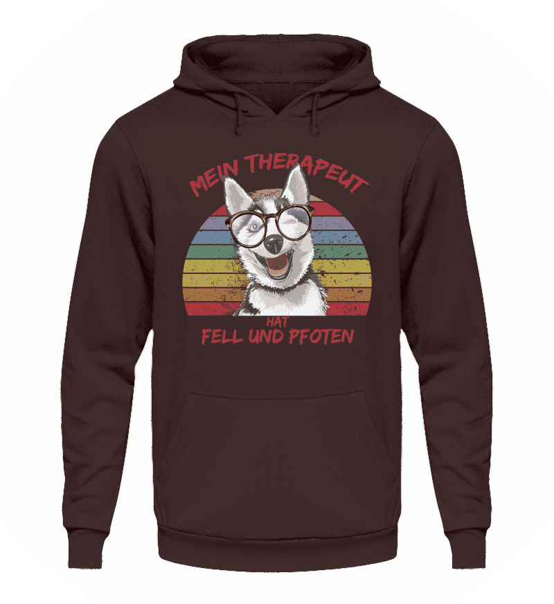 Zeigt vintage husky therapeut spruch unisex kapuzenpullover hoodie in Farbe Oxford Navy