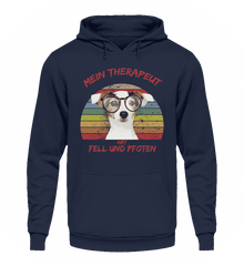 Zeigt jack russel terrier therapeut spruch unisex kapuzenpullover hoodie in Farbe Heather Sport Grey
