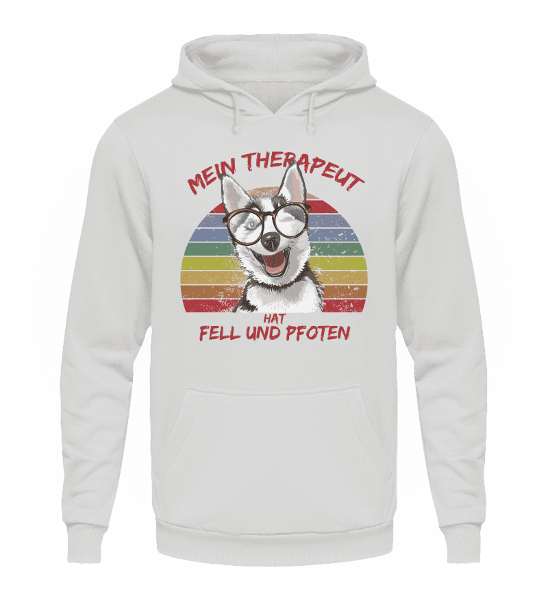 Zeigt vintage husky therapeut spruch unisex kapuzenpullover hoodie in Farbe Oxford Navy