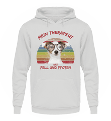 Zeigt jack russel terrier therapeut spruch unisex kapuzenpullover hoodie in Farbe Heather Sport Grey