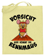 Sprinter Läufer Marathon |  Lustige Maus | Jutebeutel in White in Größe 38cm-42cm