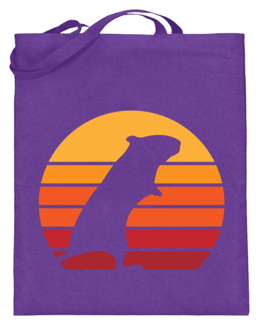 Zeigt gerbil vintage sun retro jutebeutel mit langen henkeln in Farbe Mittelorange