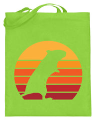 Zeigt gerbil vintage sun retro jutebeutel mit langen henkeln in Farbe Schwarz