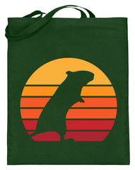Zeigt gerbil vintage sun retro jutebeutel mit langen henkeln in Farbe Helles Grün