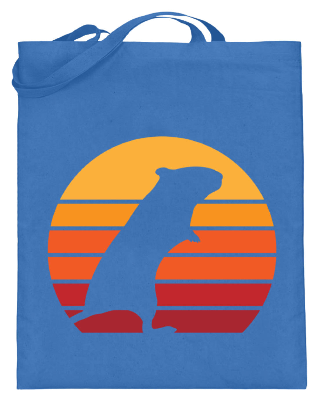 Zeigt gerbil vintage sun retro jutebeutel mit langen henkeln in Farbe Grün